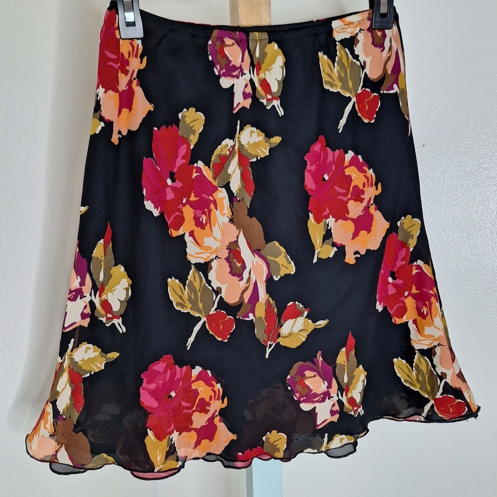 I.N. Studio Petite Floral Slip Skirt VTG
